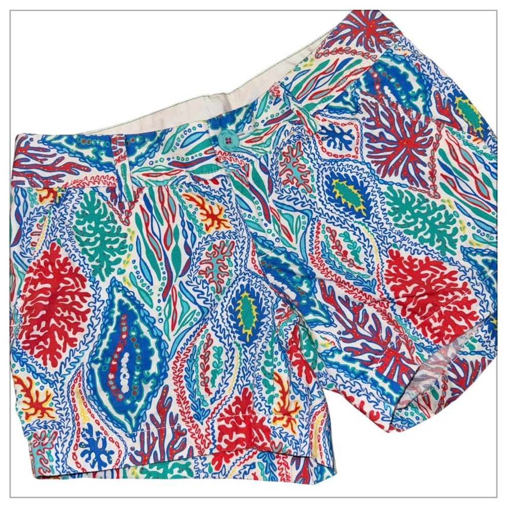 Lilly Pulitzer The Callahan Short Size 2 Coral Reef Sea Life Print 100% Cotton
